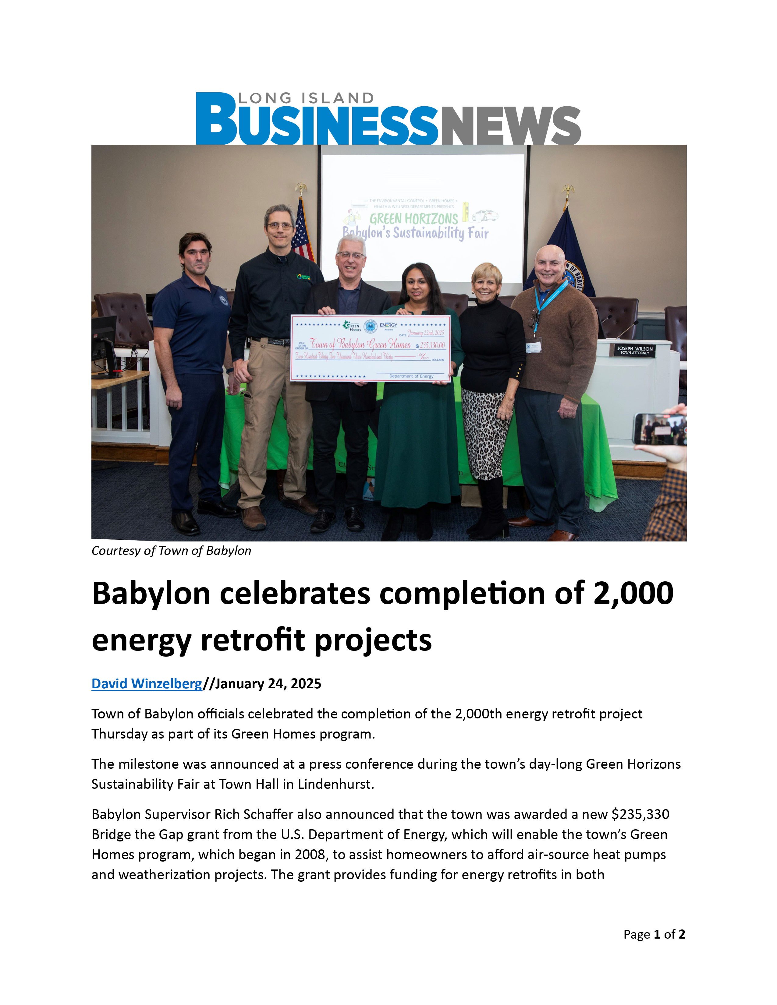 1.24.25 LIBN Article - Town of Babylon Green Homes Press Conference and Sustainability Fair-1