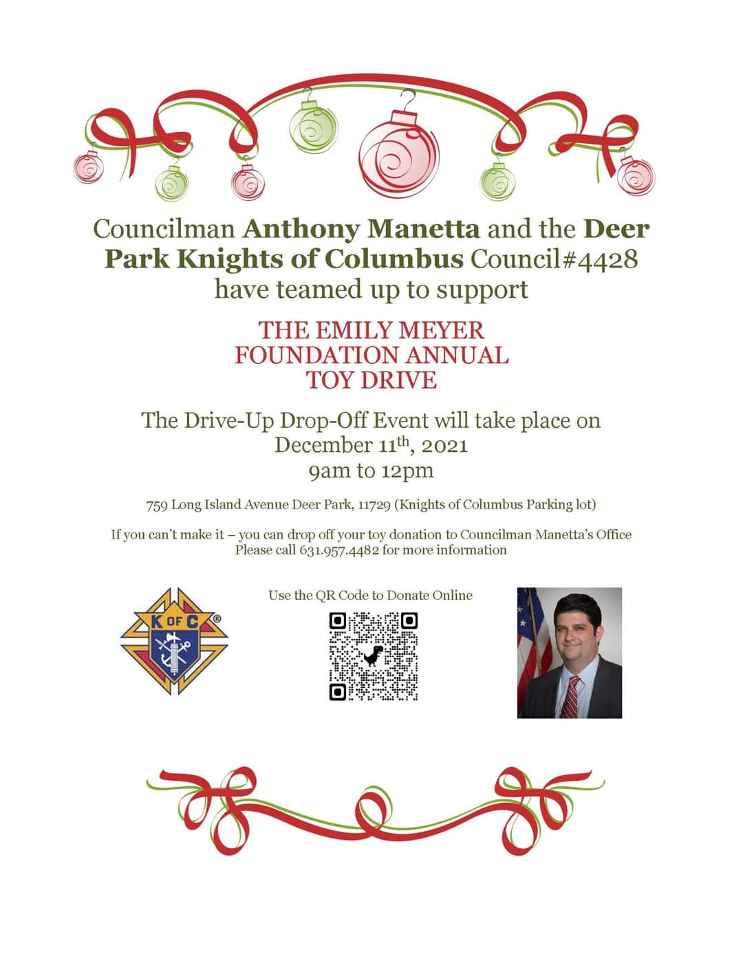Councilman Manetta Emily Meyer Toy Drive